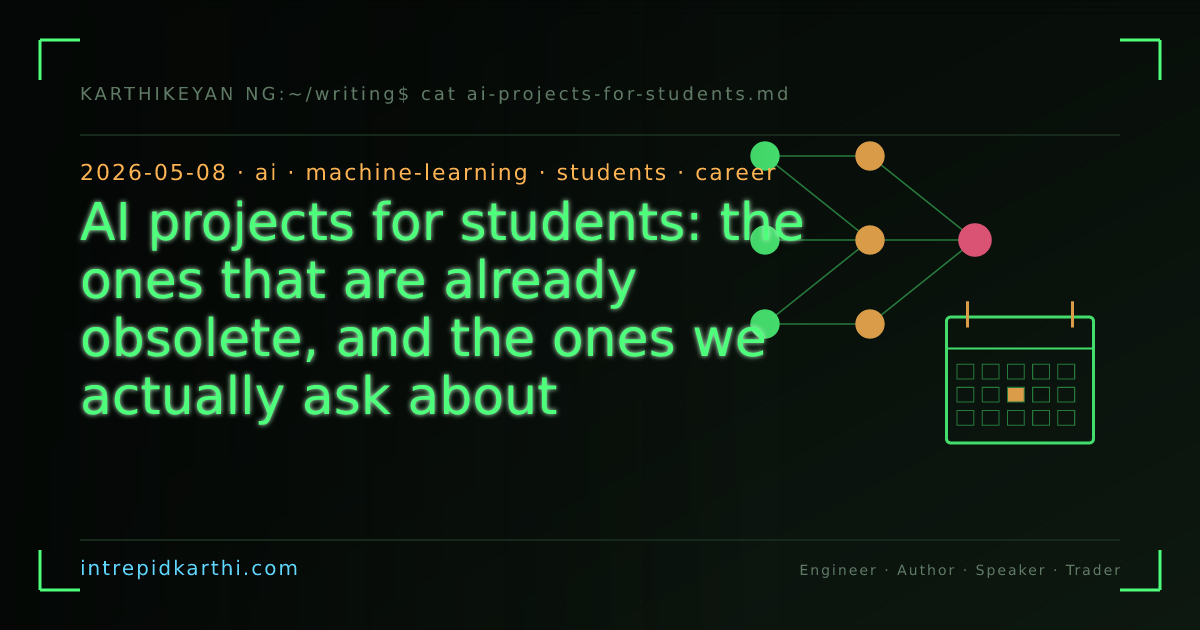 AI projects for students: the ones that are already obsolete, and the ones we actually ask about — banner