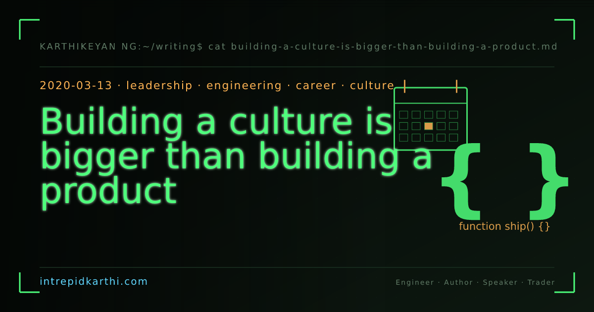 Building a culture is bigger than building a product — banner
