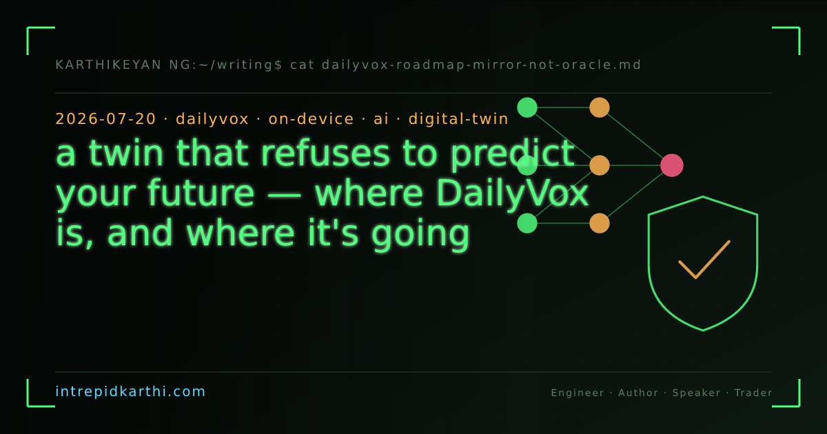 a twin that refuses to predict your future — where DailyVox is, and where it's going — banner