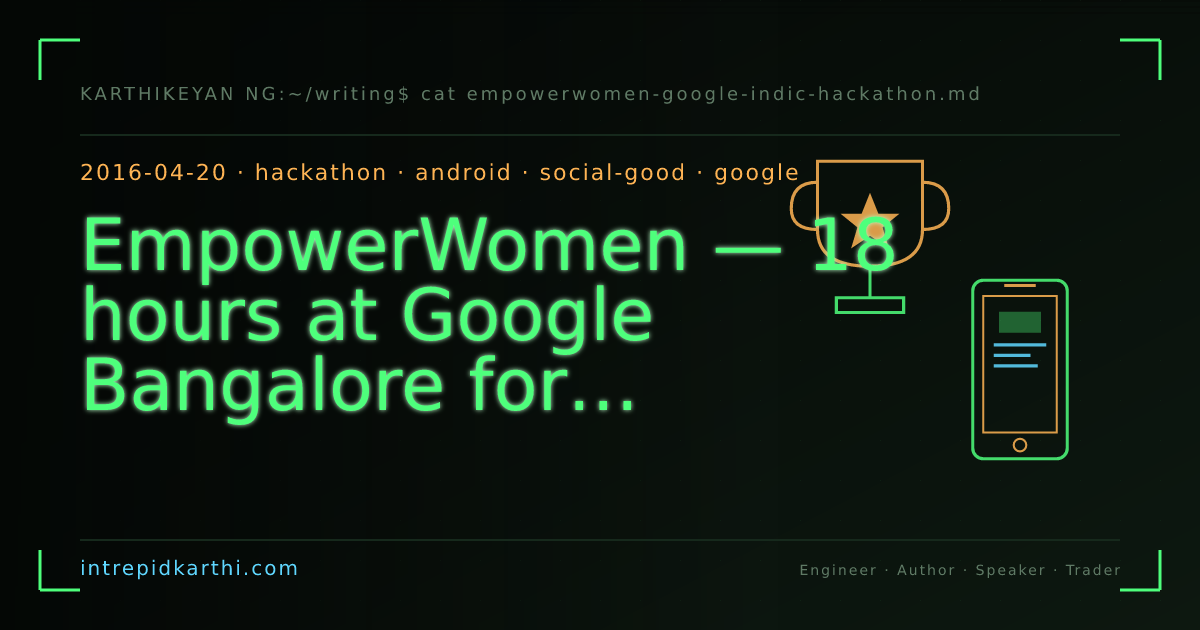 EmpowerWomen — 18 hours at Google Bangalore for rural India — banner