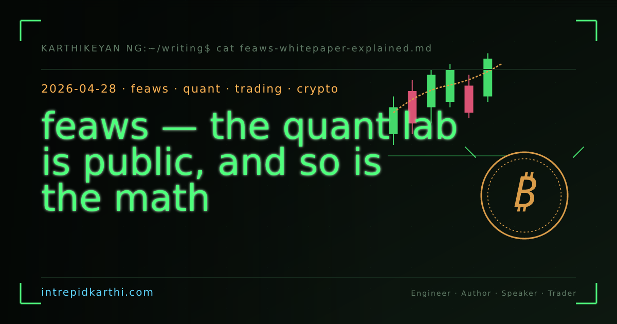 feaws — the quant lab is public, and so is the math — banner