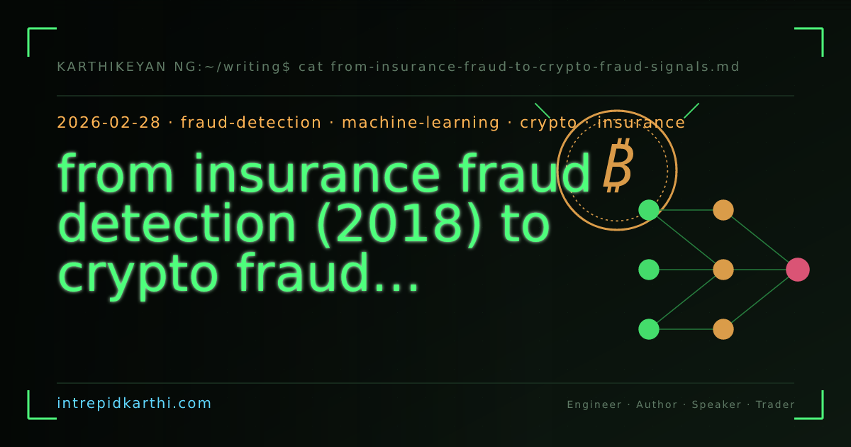 from insurance fraud detection (2018) to crypto fraud signals (2026) — banner