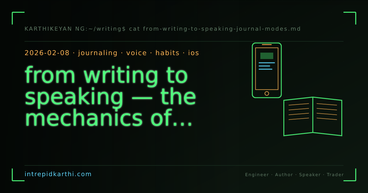 from writing to speaking — the mechanics of switching journal modes — banner