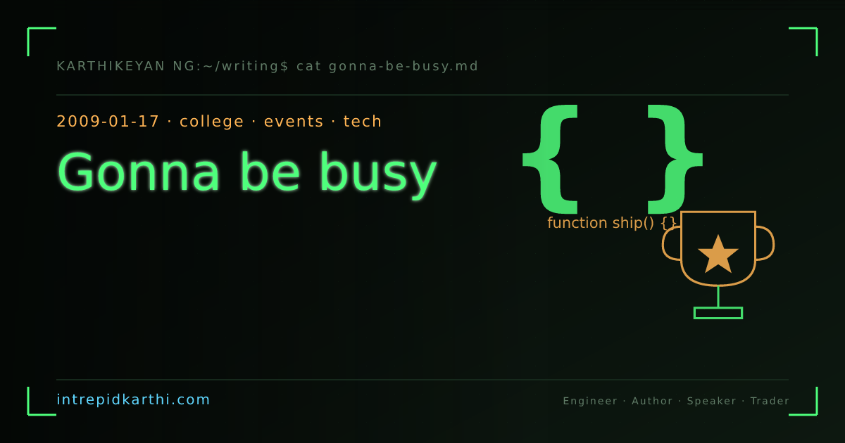 Gonna be busy — banner