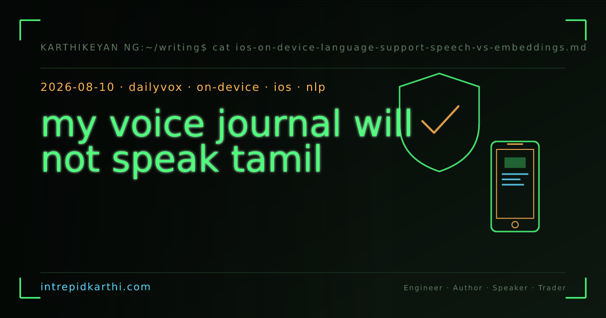 my voice journal will not speak tamil — banner