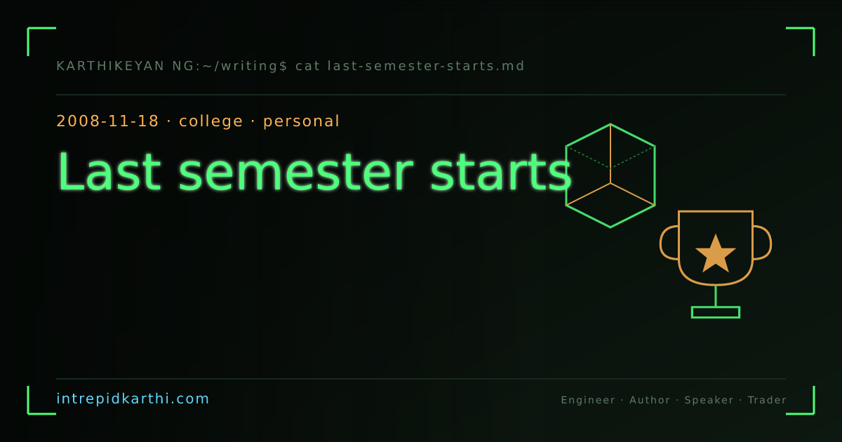 Last semester starts — banner