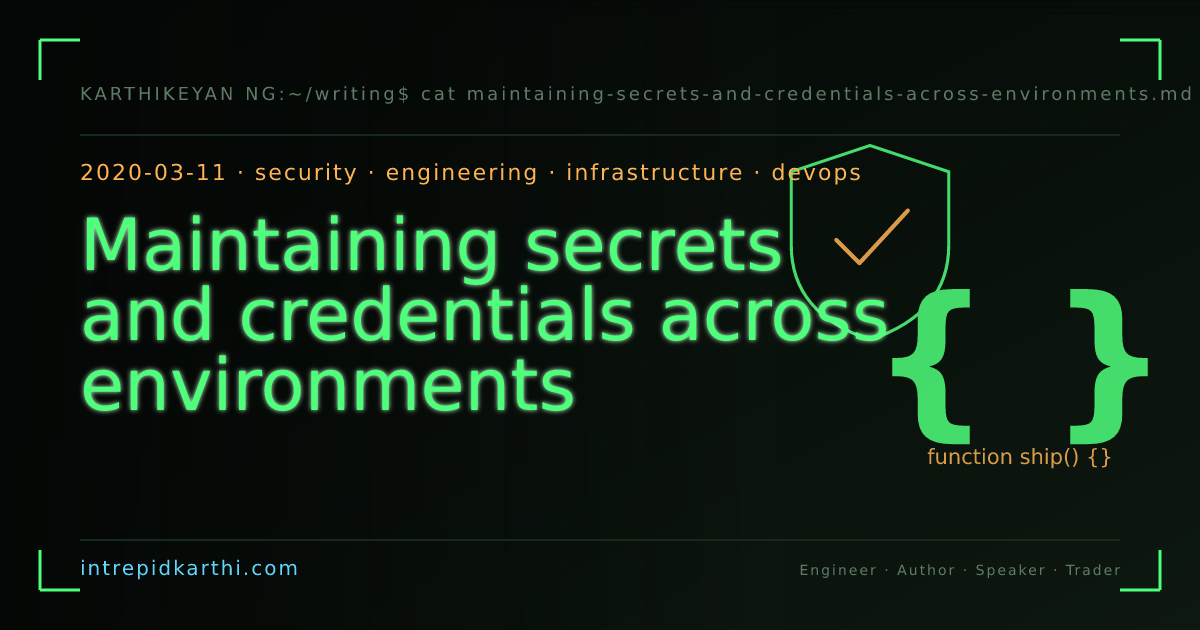 Maintaining secrets and credentials across environments — banner