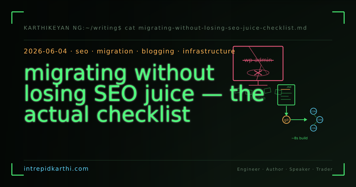 migrating without losing SEO juice — the actual checklist — banner
