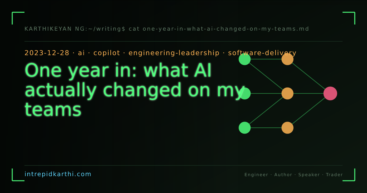 One year in: what AI actually changed on my teams — banner