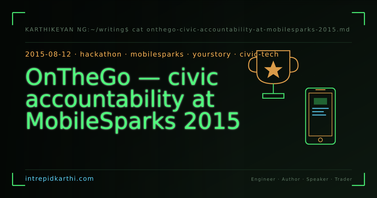 OnTheGo — civic accountability at MobileSparks 2015 — banner