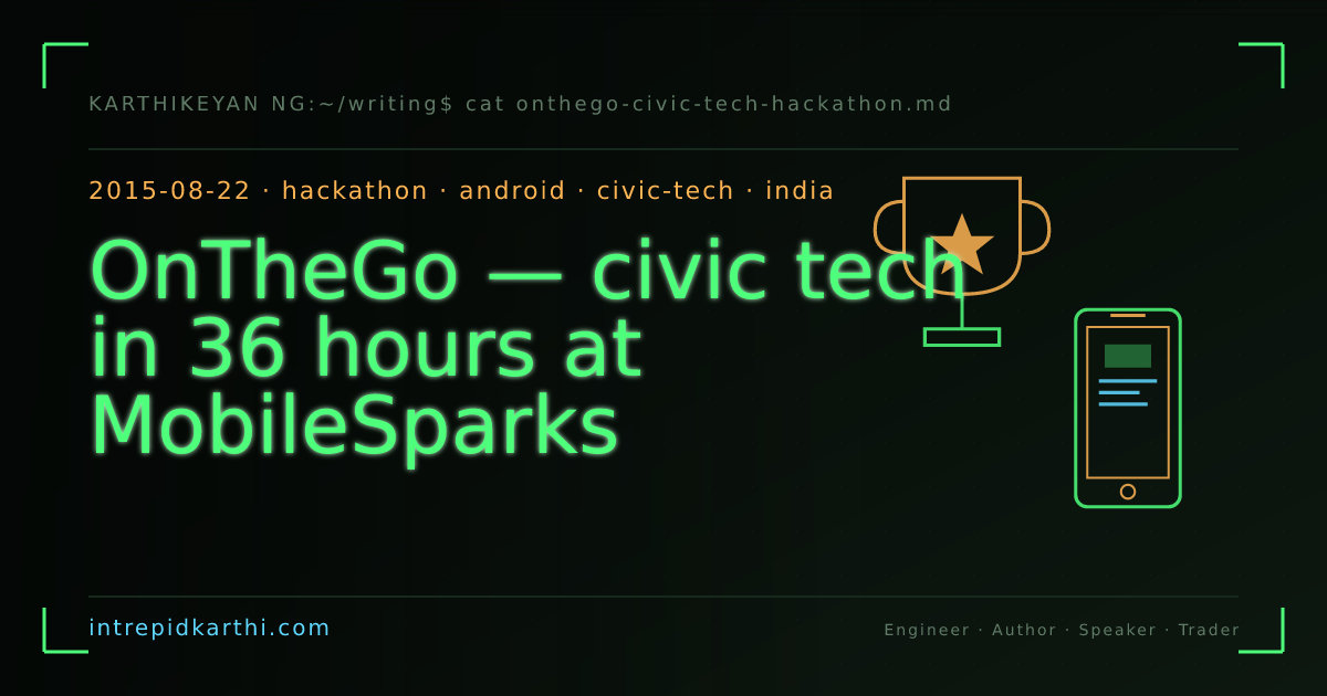 OnTheGo — civic tech in 36 hours at MobileSparks — banner
