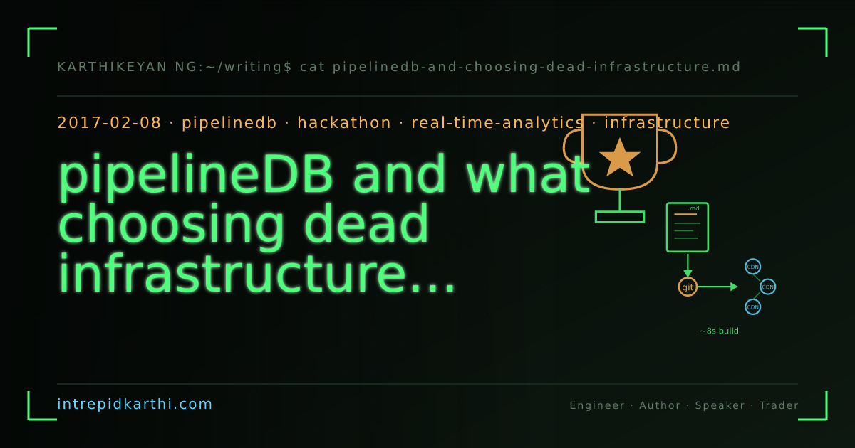 pipelineDB and what choosing dead infrastructure teaches you — banner