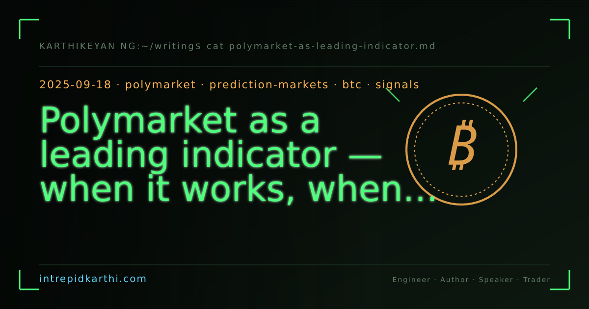 Polymarket as a leading indicator — when it works, when it does not — banner