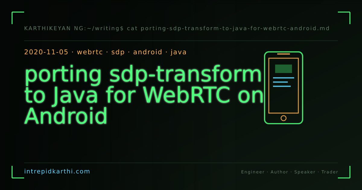 porting sdp-transform to Java for WebRTC on Android — banner