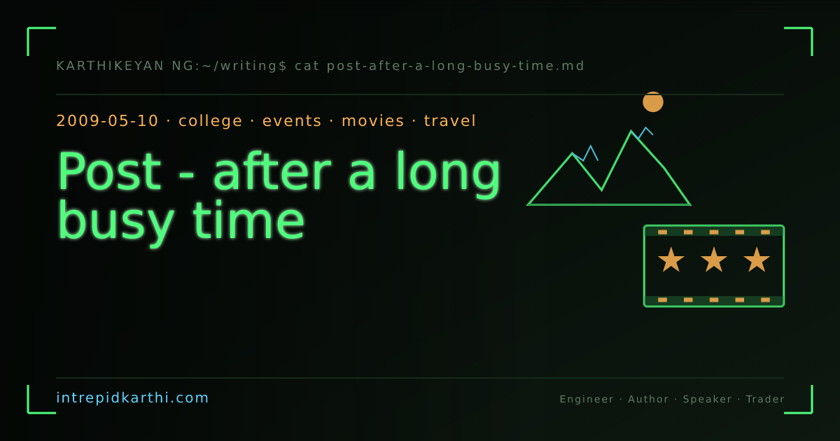 Post - after a long busy time — banner