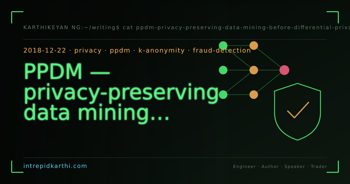 PPDM — privacy-preserving data mining before differential privacy was mainstream — banner