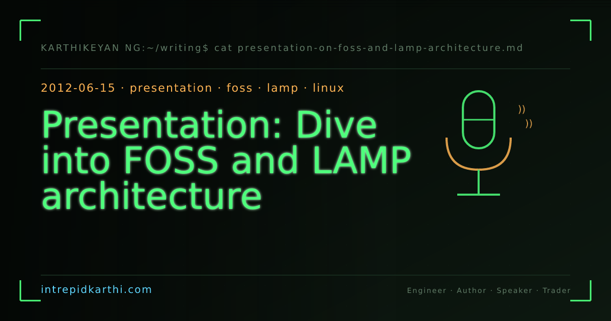 Presentation: Dive into FOSS and LAMP architecture — banner