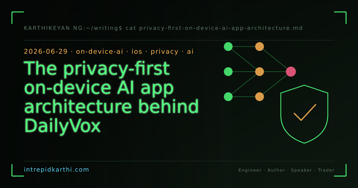 The privacy-first on-device AI app architecture behind DailyVox — banner