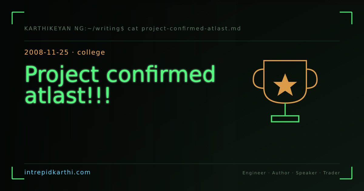 Project confirmed atlast!!! — banner