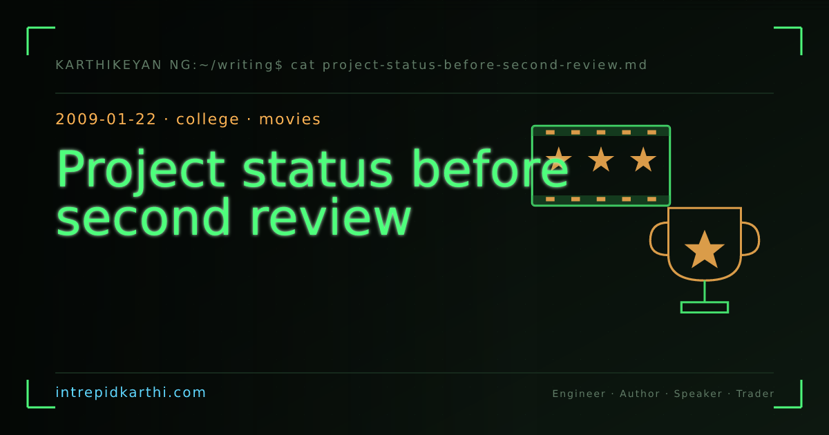 Project status before second review — banner