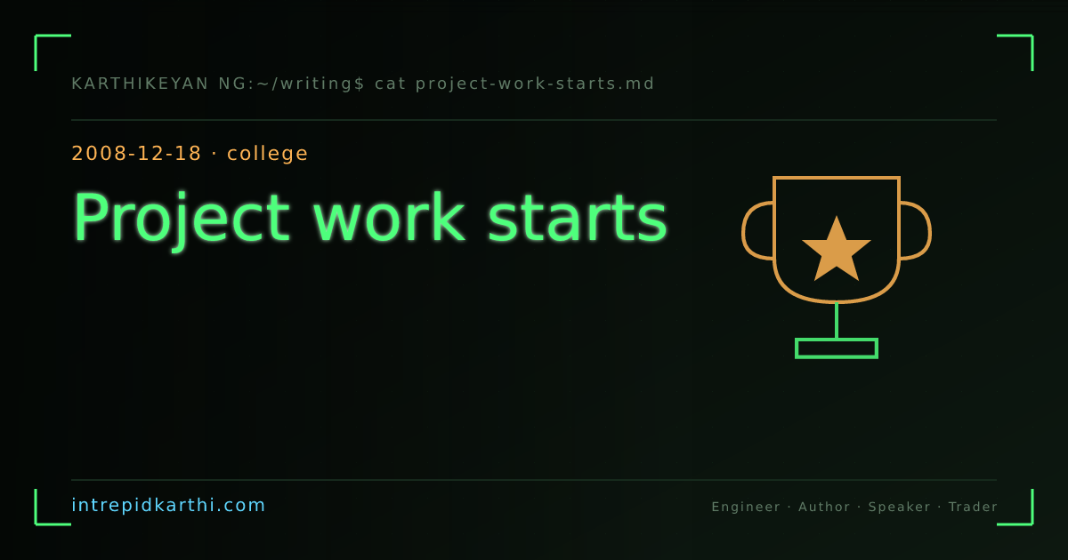 Project work starts — banner