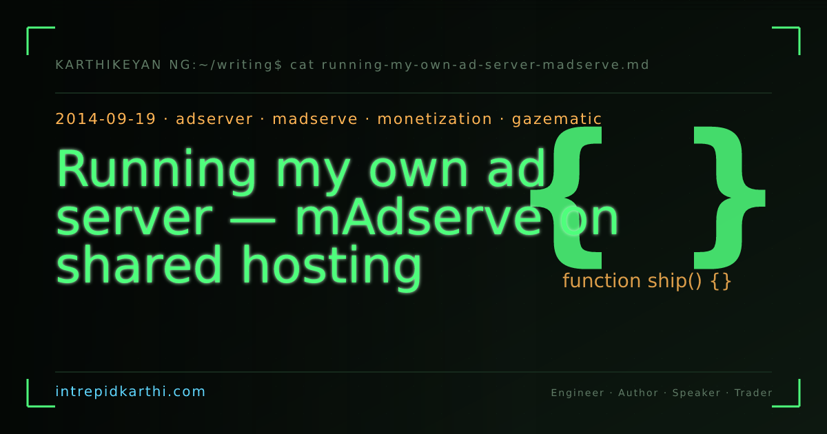 Running my own ad server — mAdserve on shared hosting — banner