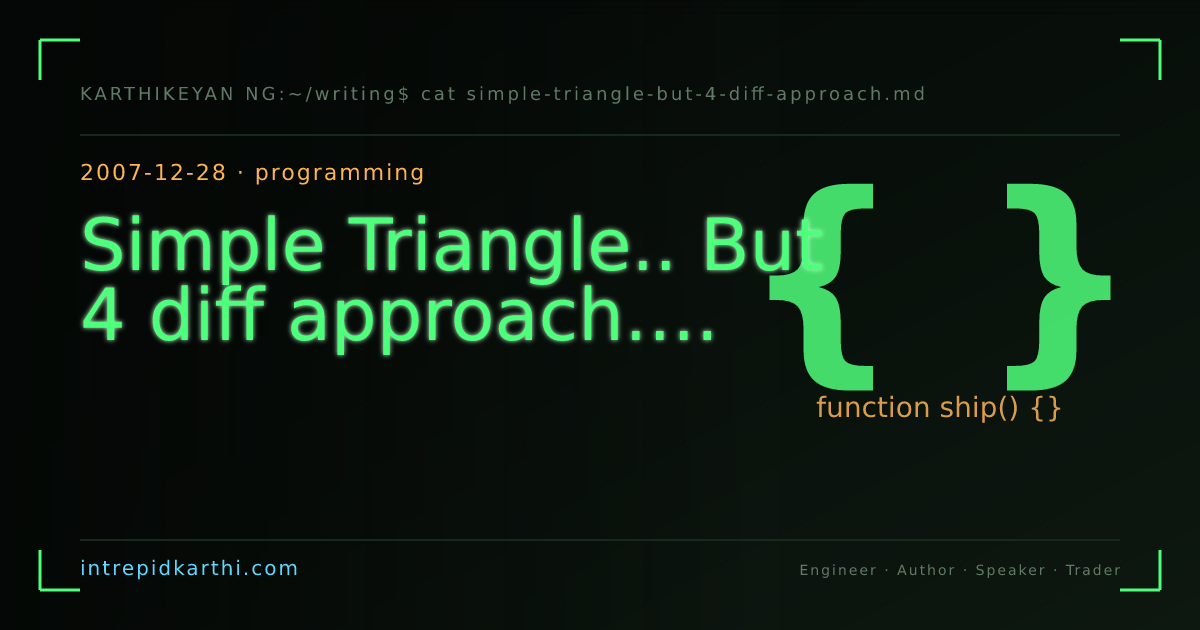 Simple Triangle.. But 4 diff approach…. — banner