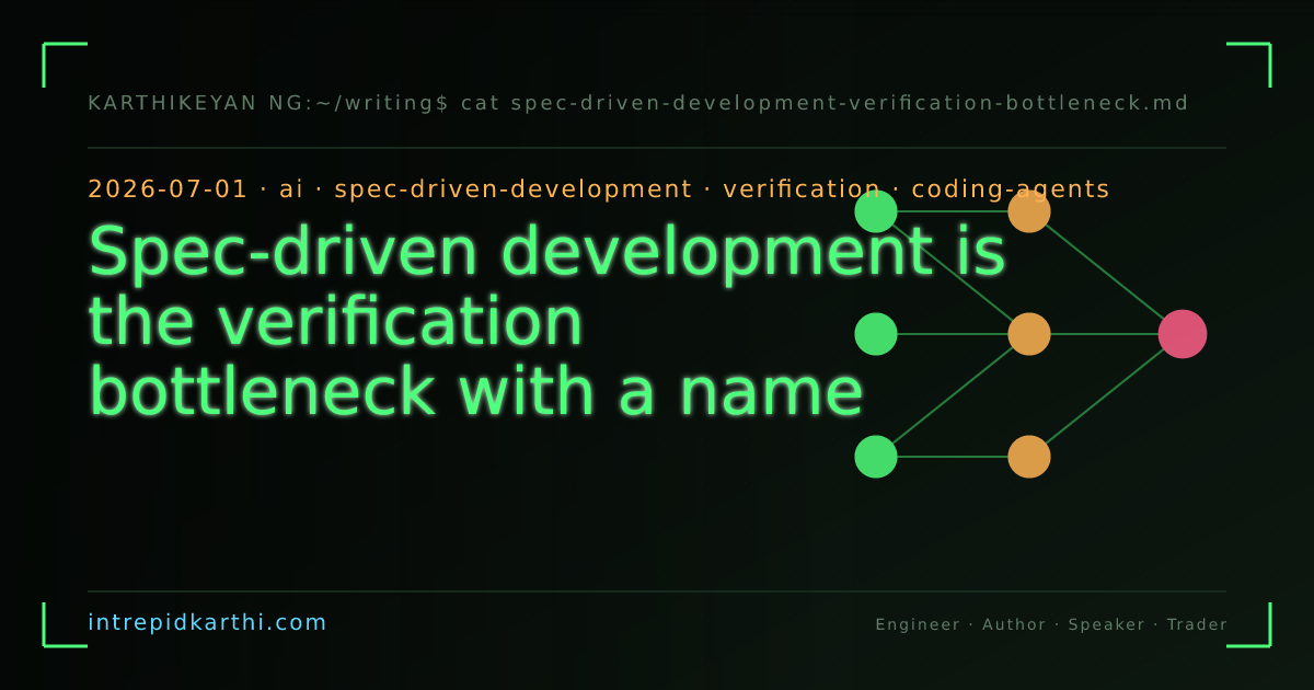 Spec-driven development is the verification bottleneck with a name — banner