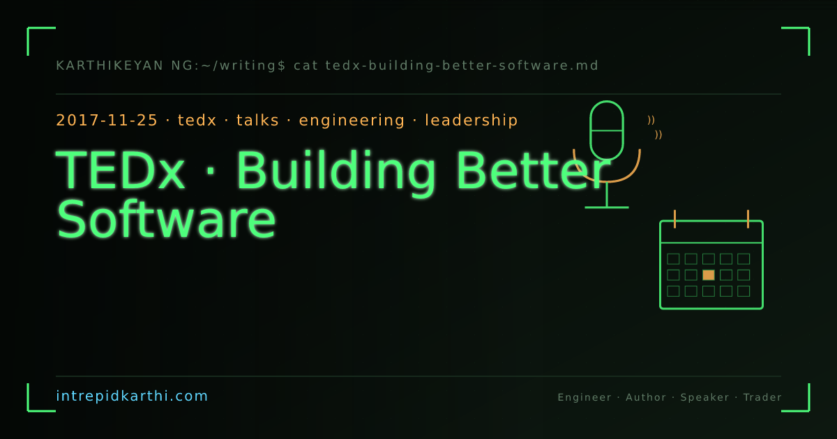 TEDx · Building Better Software — banner