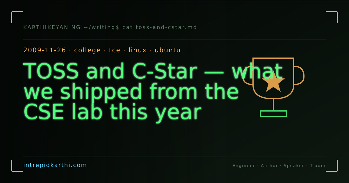 TOSS and C-Star — what we shipped from the CSE lab this year — banner