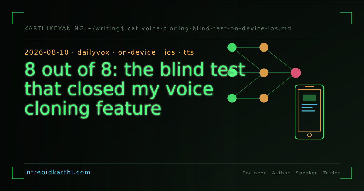8 out of 8: the blind test that closed my voice cloning feature — banner