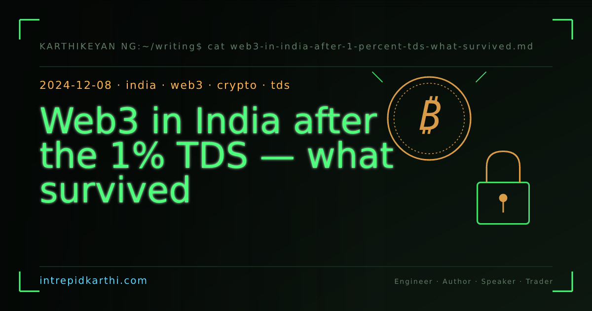 Web3 in India after the 1% TDS — what survived — banner