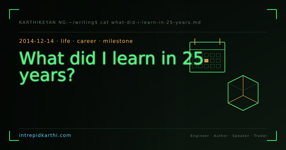 What did I learn in 25 years? — banner