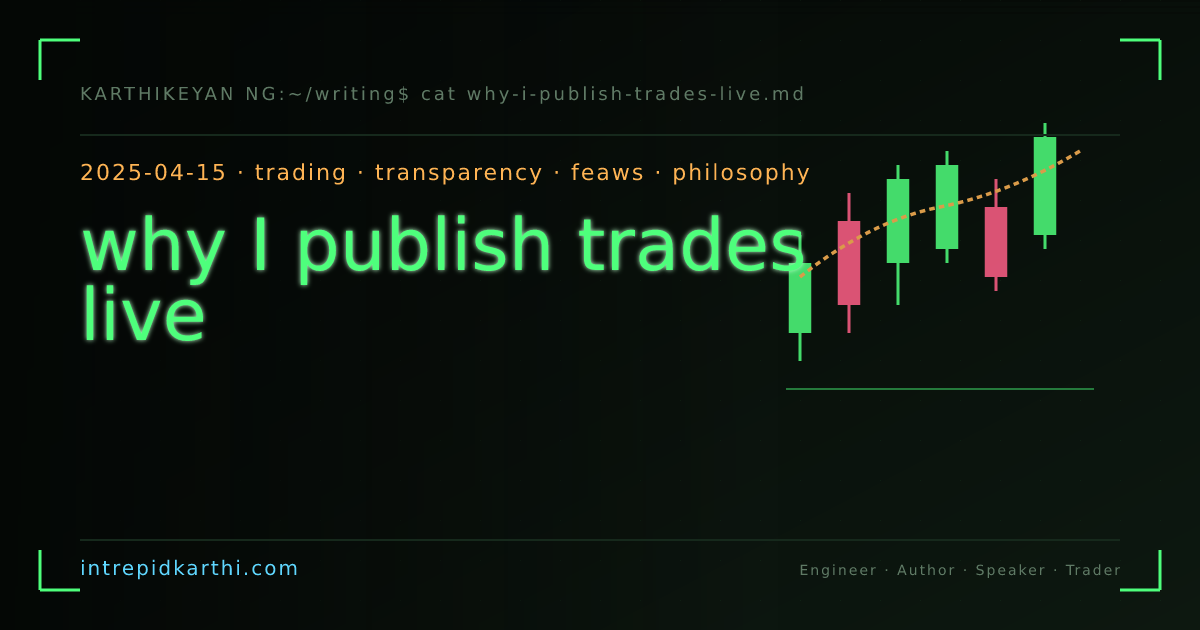 why I publish trades live — banner