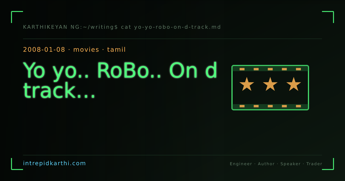 Yo yo.. RoBo.. On d track… — banner